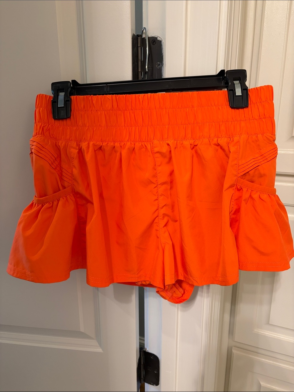 FP Movement by Free People Bright Orange Ruffle Athletic Shorts